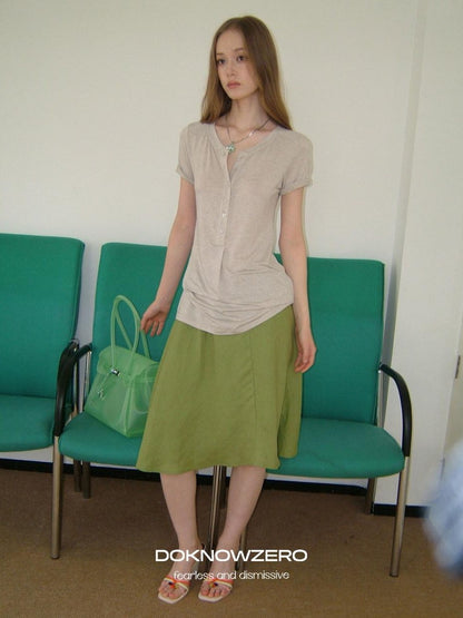 DKZ OFFICIAL Loose Asymmetrical Elastic Waist Cotton Lined Women&
