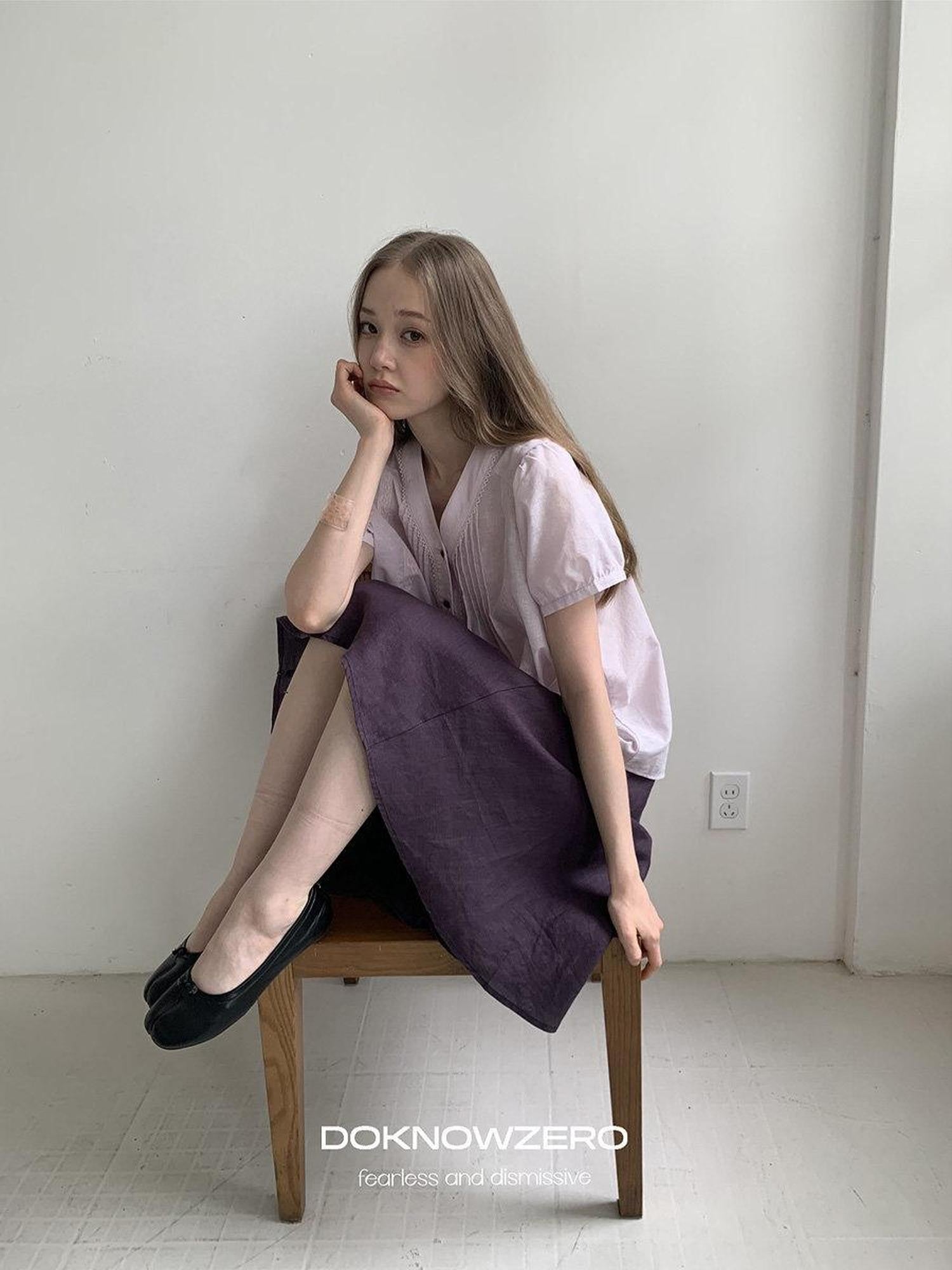 DKZ OFFICIAL Loose Asymmetrical Elastic Waist Cotton Lined Women&