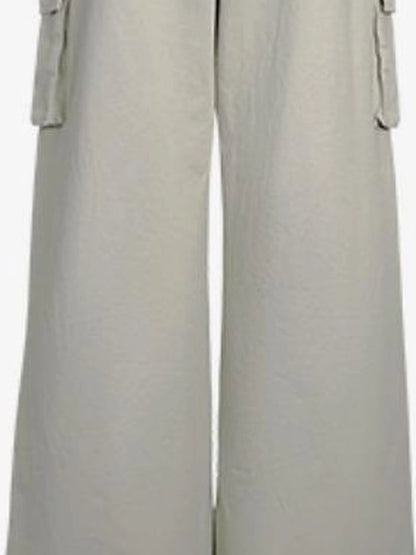 DKZ OFFICIAL Low-Waist Loose Fit Cargo Trousers With Side Pockets