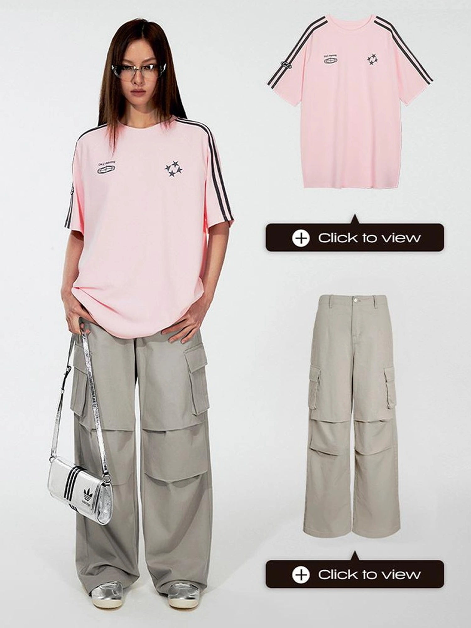 DKZ OFFICIAL Low-Waist Loose Fit Cargo Trousers With Side Pockets