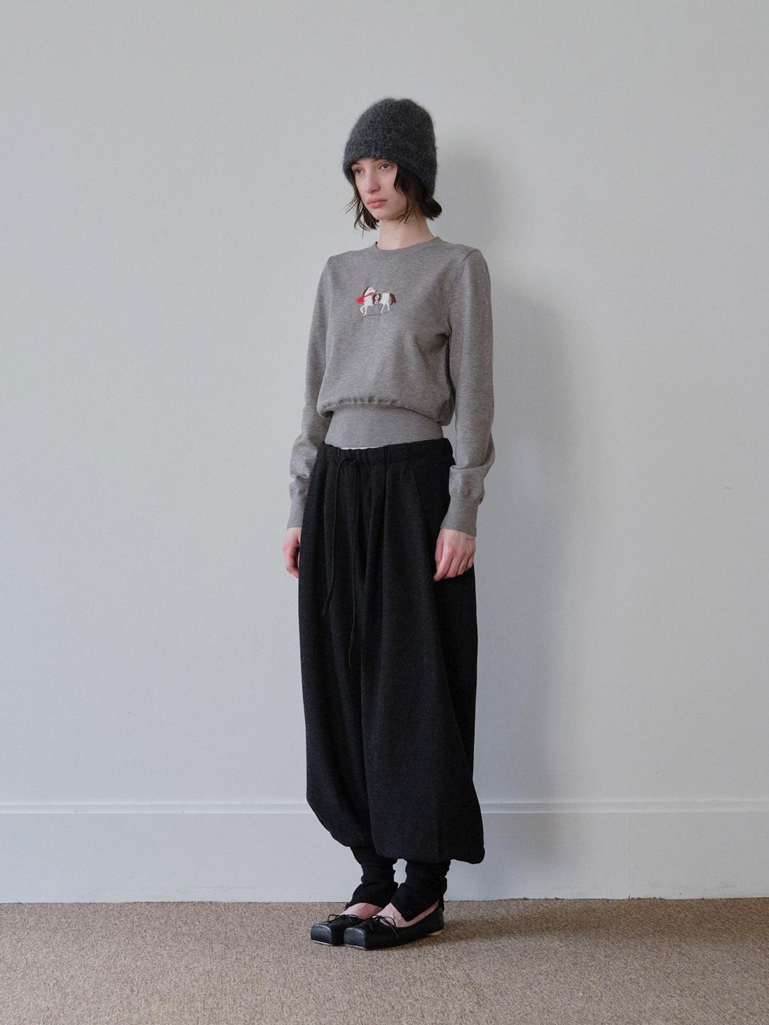 DKZ OFFICIAL Lucky Pony Jacquard Crewneck Long Sleeve Women&