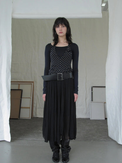 DKZ OFFICIAL Lyocell Wool Blend Polka Dot False Layered Turtleneck Sweater