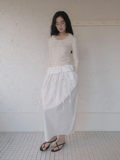 DKZ OFFICIAL Mesh V-neck Knit Hooded Two Piece Women&