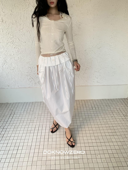 DKZ OFFICIAL Mesh V-neck Knit Hooded Two Piece Women&