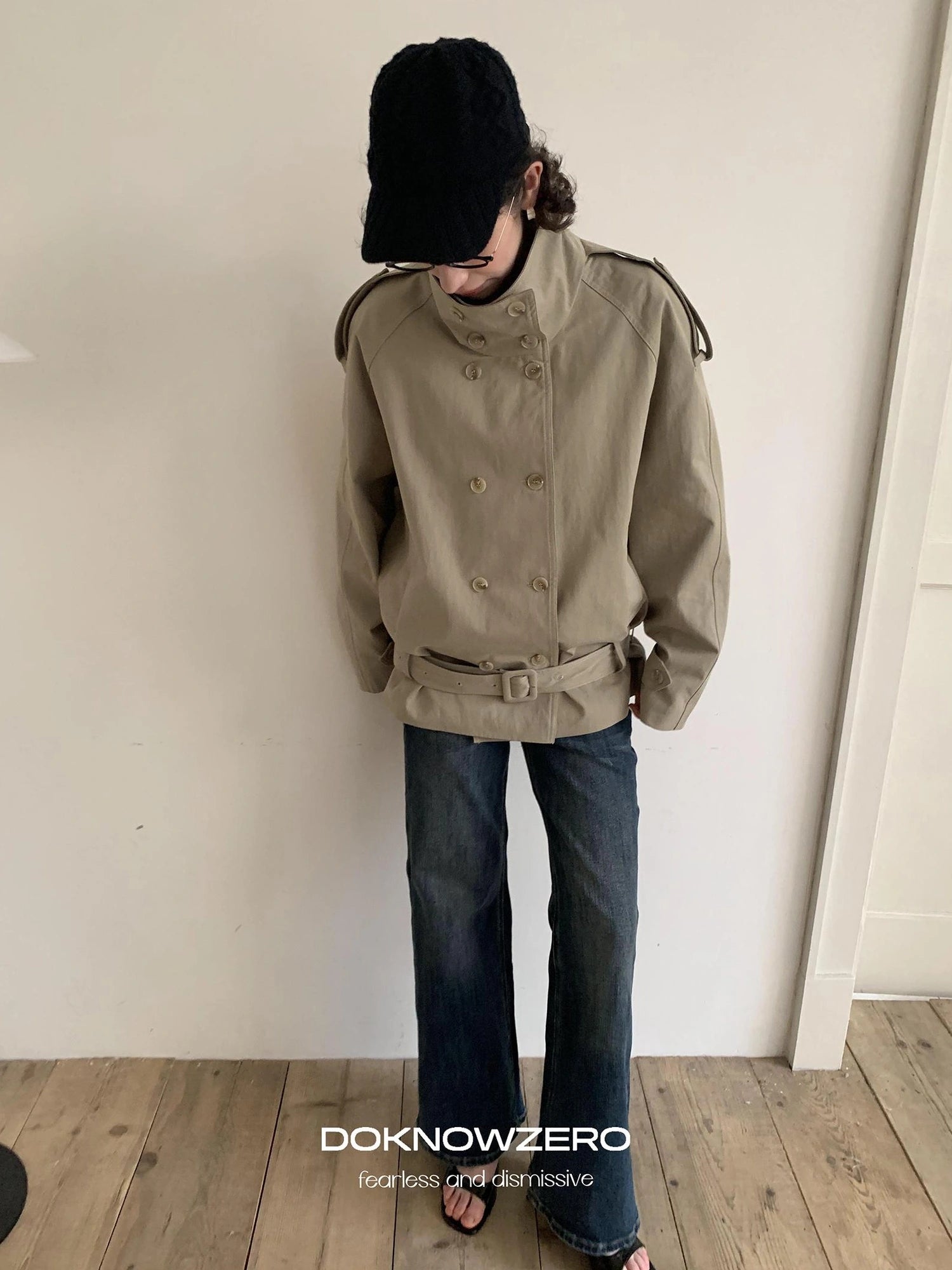 DKZ OFFICIAL Mid Rise Vintage Straight Leg Jeans In Dark Blue