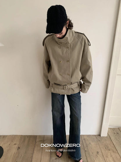 DKZ OFFICIAL Mid Rise Vintage Straight Leg Jeans In Dark Blue