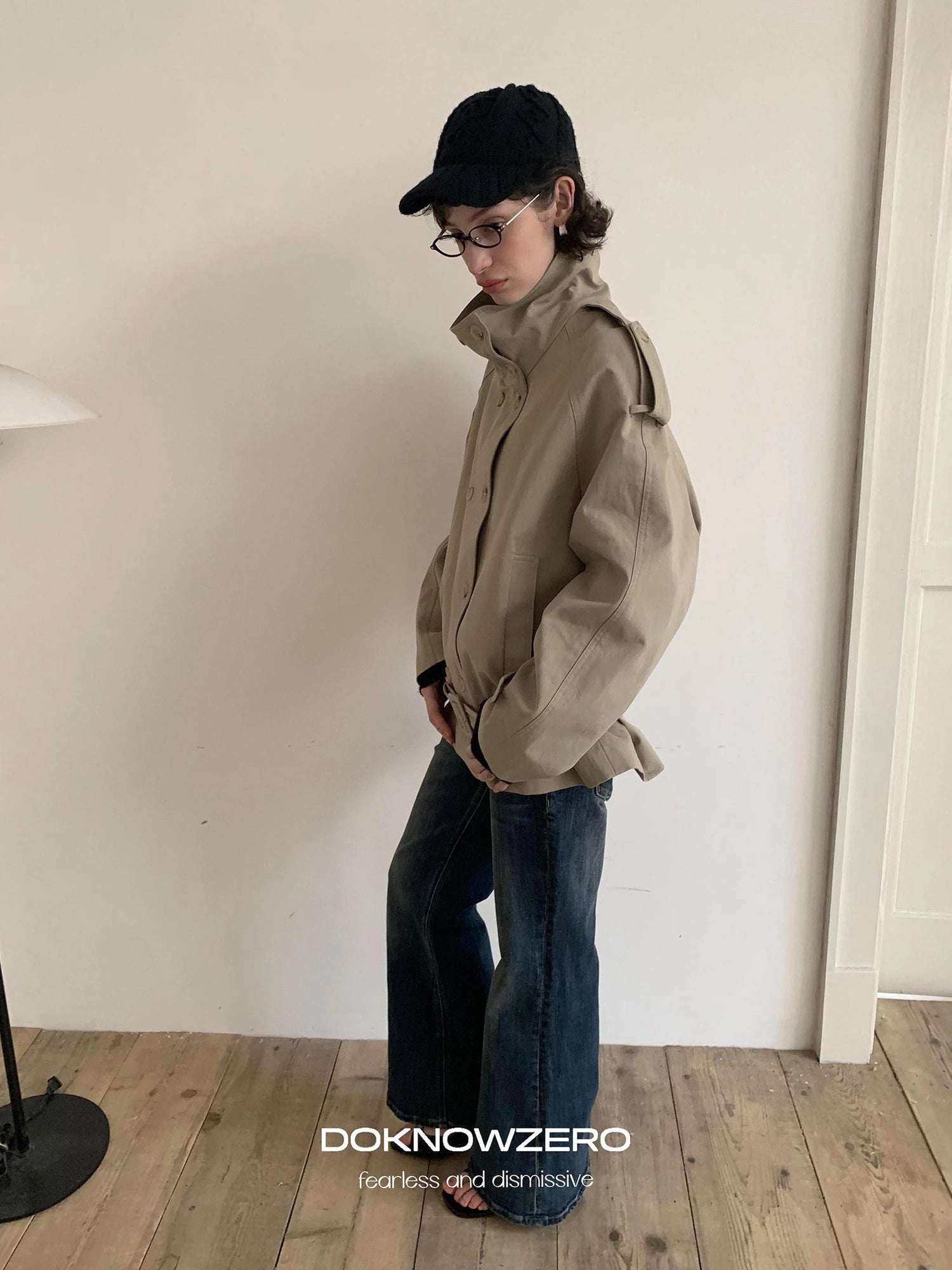 DKZ OFFICIAL Mid Rise Vintage Straight Leg Jeans In Dark Blue