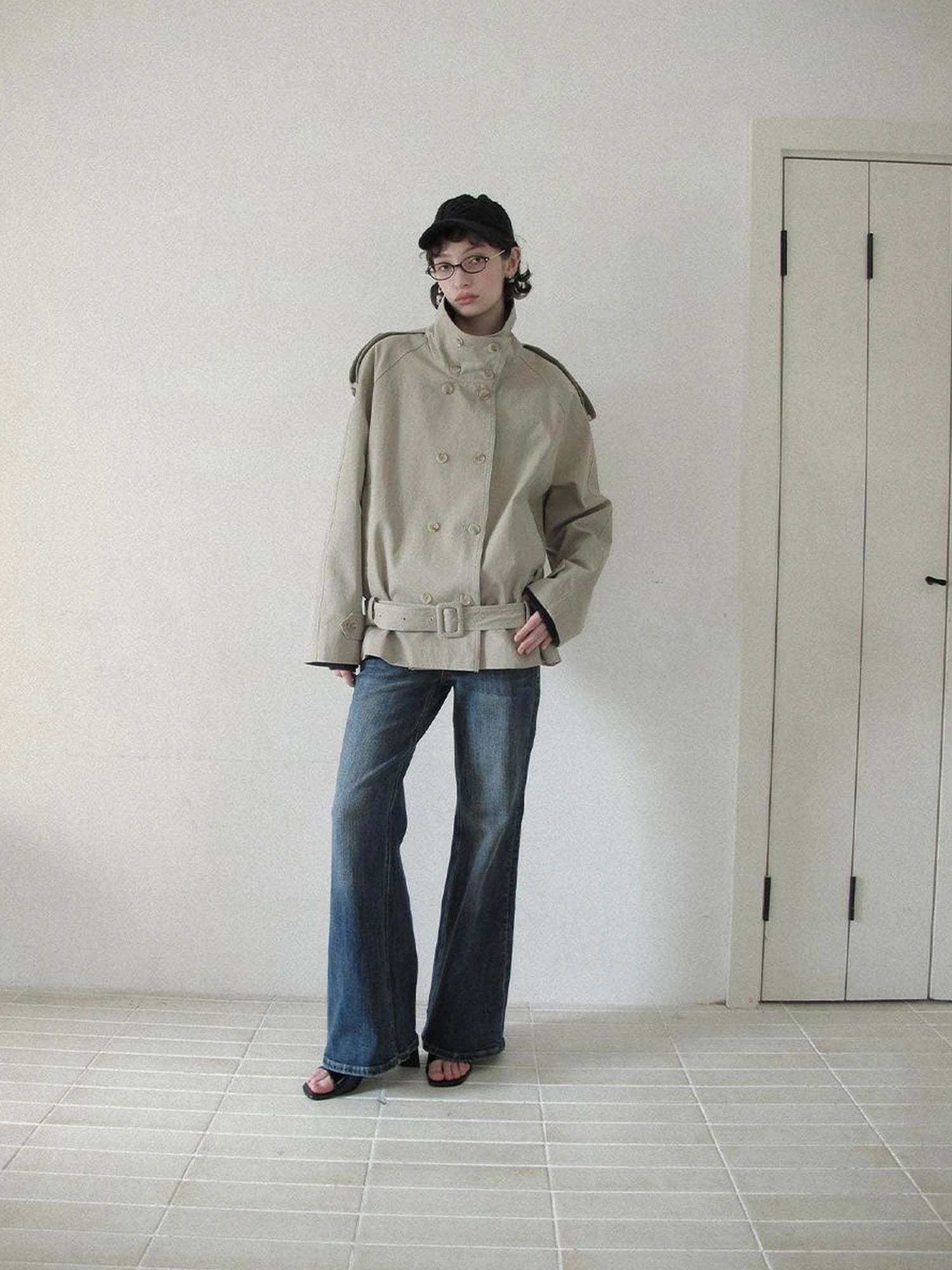 DKZ OFFICIAL Mid Rise Vintage Straight Leg Jeans In Dark Blue