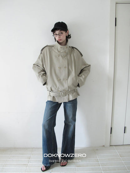 DKZ OFFICIAL Mid Rise Vintage Straight Leg Jeans In Dark Blue
