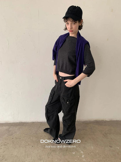 DKZ OFFICIAL Mid Sleeve Knit Top For Women