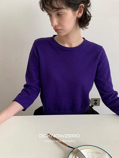 DKZ OFFICIAL Mid Sleeve Knit Top For Women