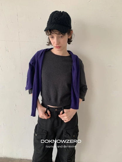 DKZ OFFICIAL Mid Sleeve Knit Top For Women