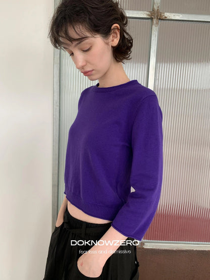 DKZ OFFICIAL Mid Sleeve Knit Top For Women