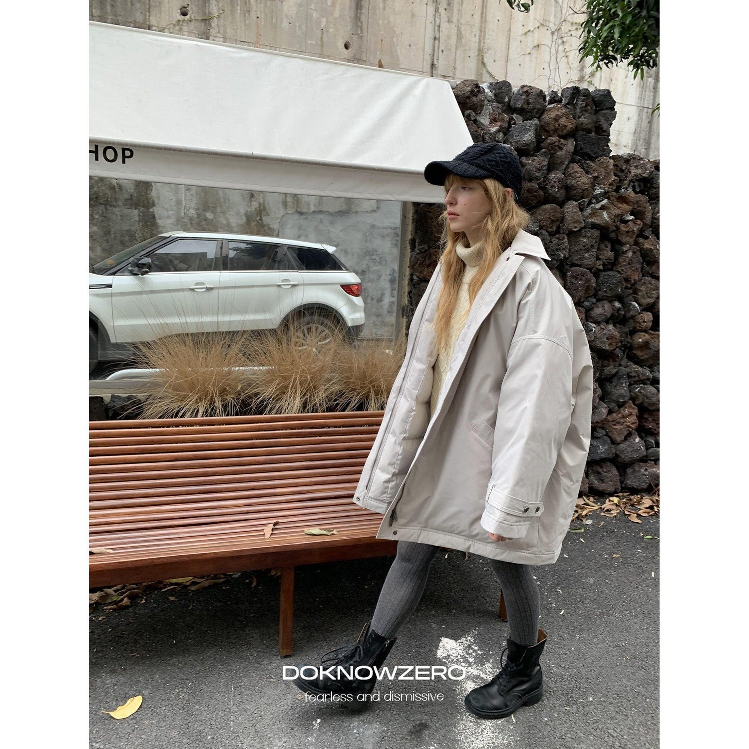 DKZ_OFFICIAL_Minimal_Trench_Silhouette_Mid_Length_Lapel_Loose_Women&