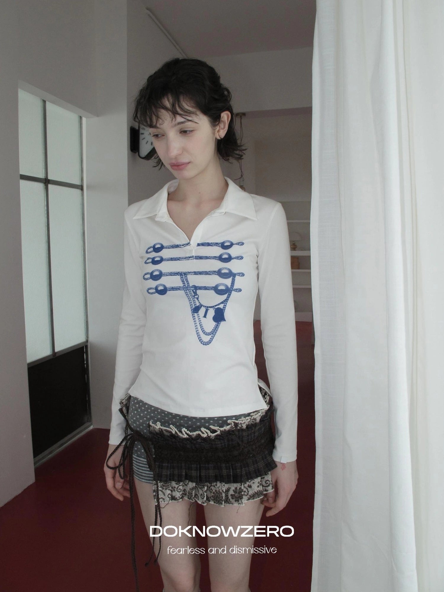 DKZ OFFICIAL Nomadic Paisley Raw Edge Accordion Skirt With Layered Waistband