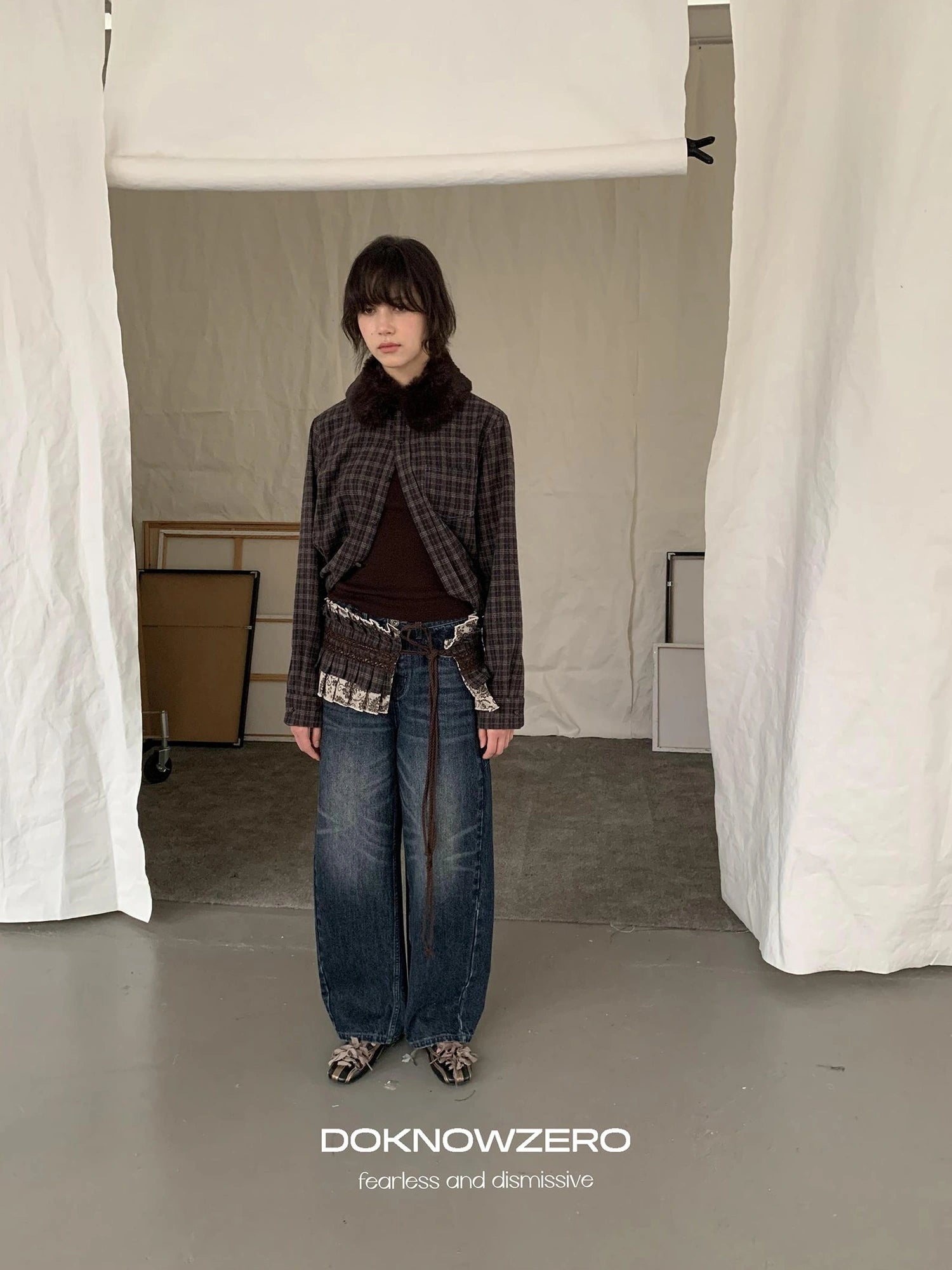 DKZ OFFICIAL Nomadic Paisley Raw Edge Accordion Skirt With Layered Waistband