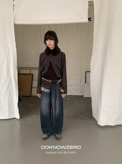 DKZ OFFICIAL Nomadic Paisley Raw Edge Accordion Skirt With Layered Waistband