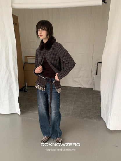 DKZ OFFICIAL Nomadic Paisley Raw Edge Accordion Skirt With Layered Waistband