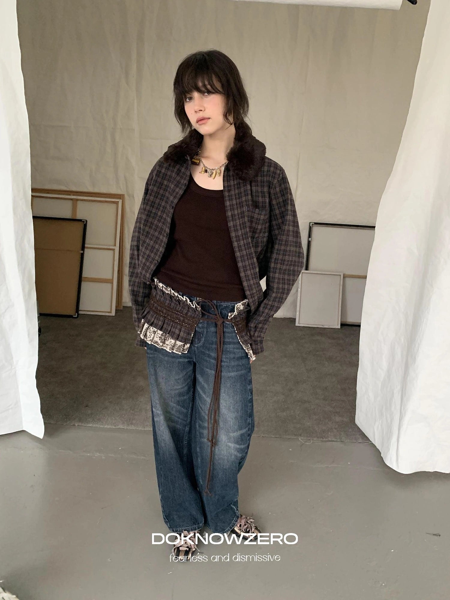 DKZ OFFICIAL Nomadic Paisley Raw Edge Accordion Skirt With Layered Waistband