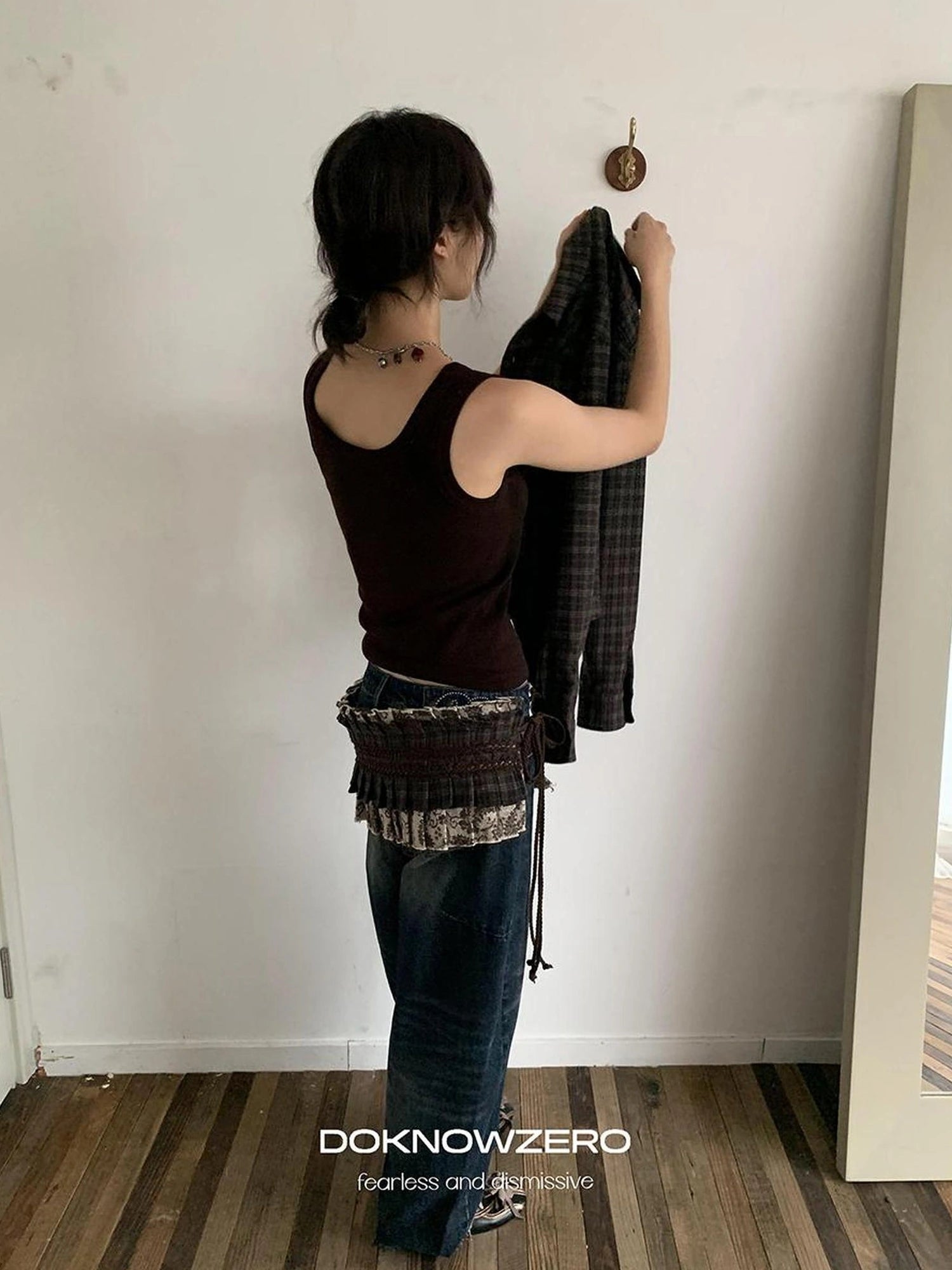 DKZ OFFICIAL Nomadic Paisley Raw Edge Accordion Skirt With Layered Waistband