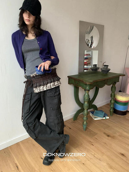 DKZ OFFICIAL Nomadic Paisley Raw Edge Accordion Skirt With Layered Waistband