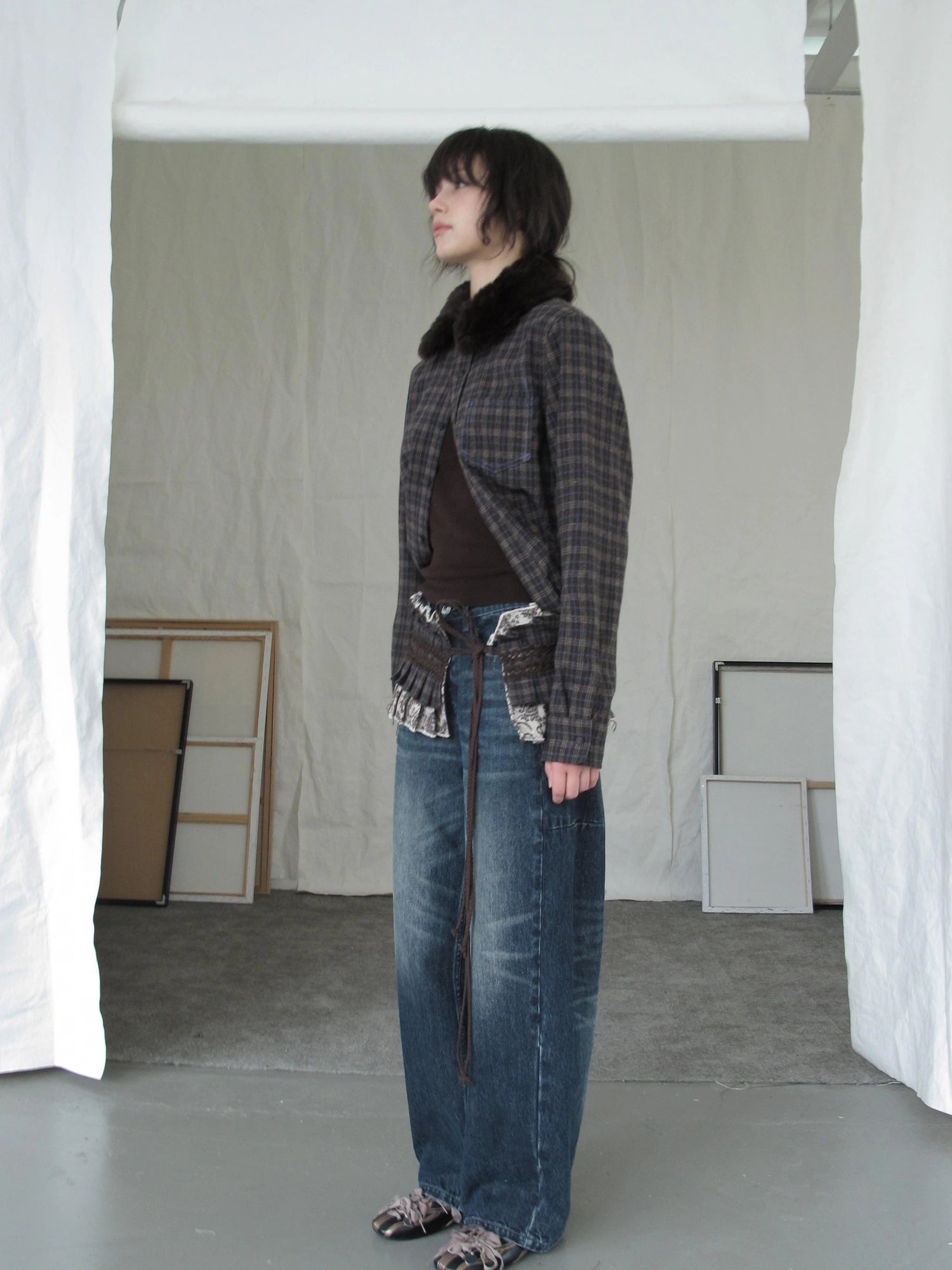 DKZ OFFICIAL Nomadic Paisley Raw Edge Accordion Skirt With Layered Waistband