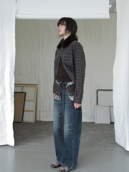 DKZ OFFICIAL Nomadic Paisley Raw Edge Accordion Skirt With Layered Waistband