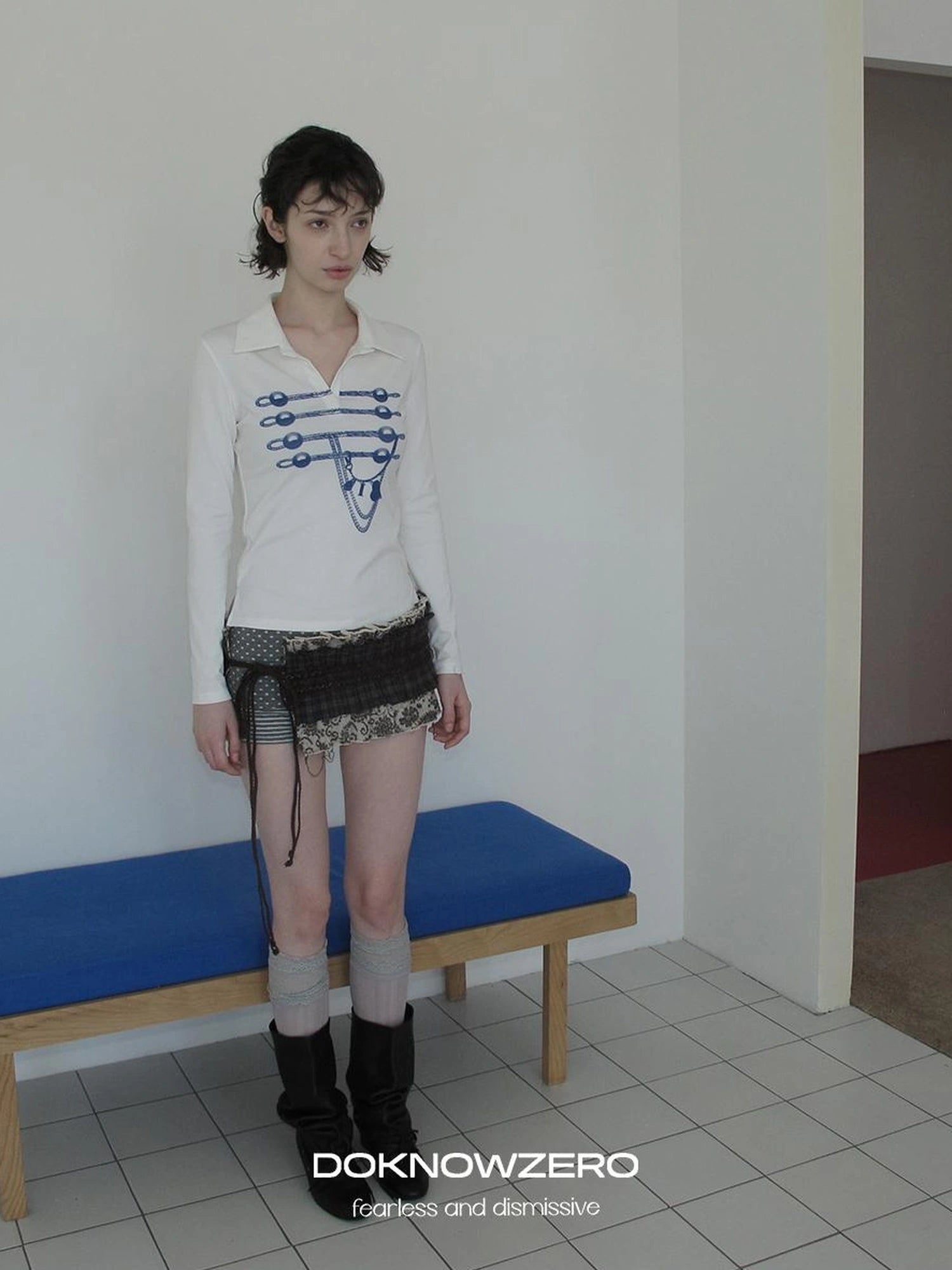 DKZ OFFICIAL Nomadic Paisley Raw Edge Accordion Skirt With Layered Waistband