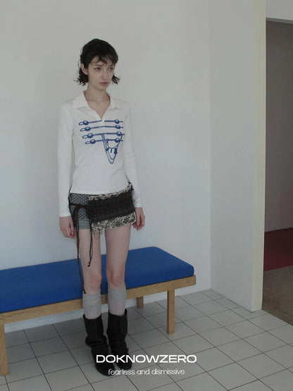 DKZ OFFICIAL Nomadic Paisley Raw Edge Accordion Skirt With Layered Waistband