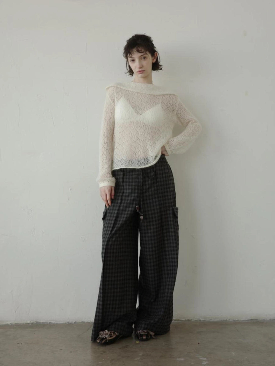 DKZ OFFICIAL Off Shoulder Ribbed Hooded Long Sleeve Top