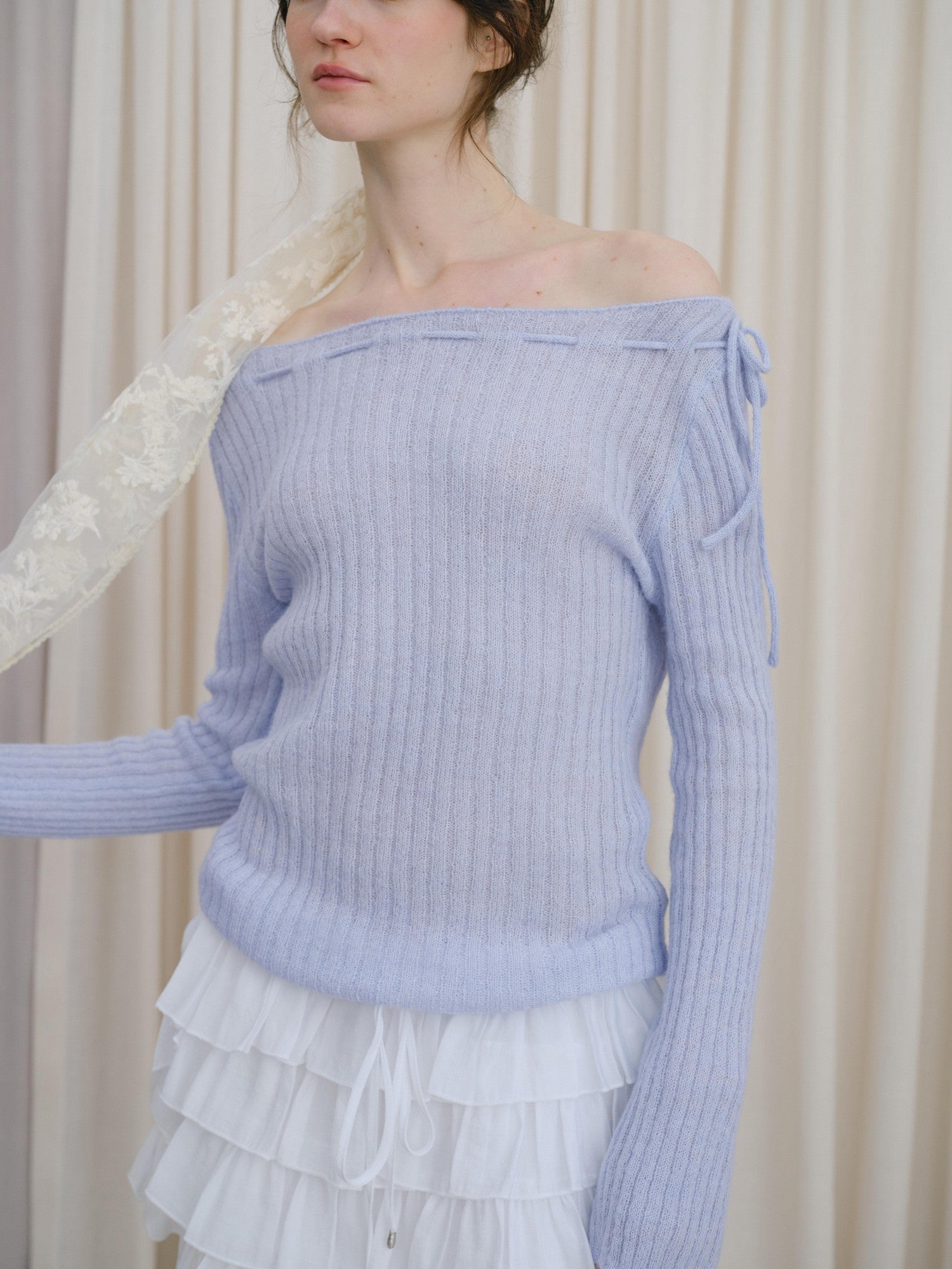 DKZ OFFICIAL Off Shoulder Tie Women&