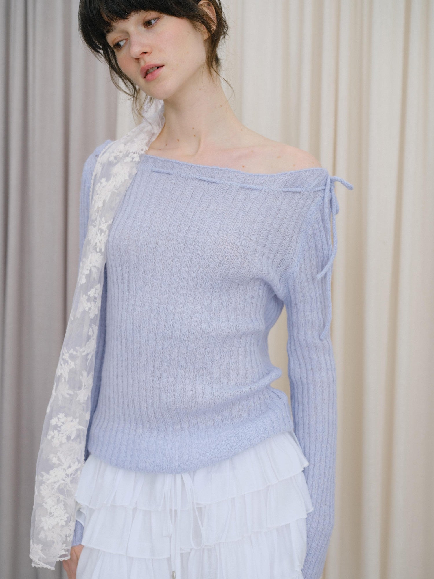 DKZ OFFICIAL Off Shoulder Tie Women&