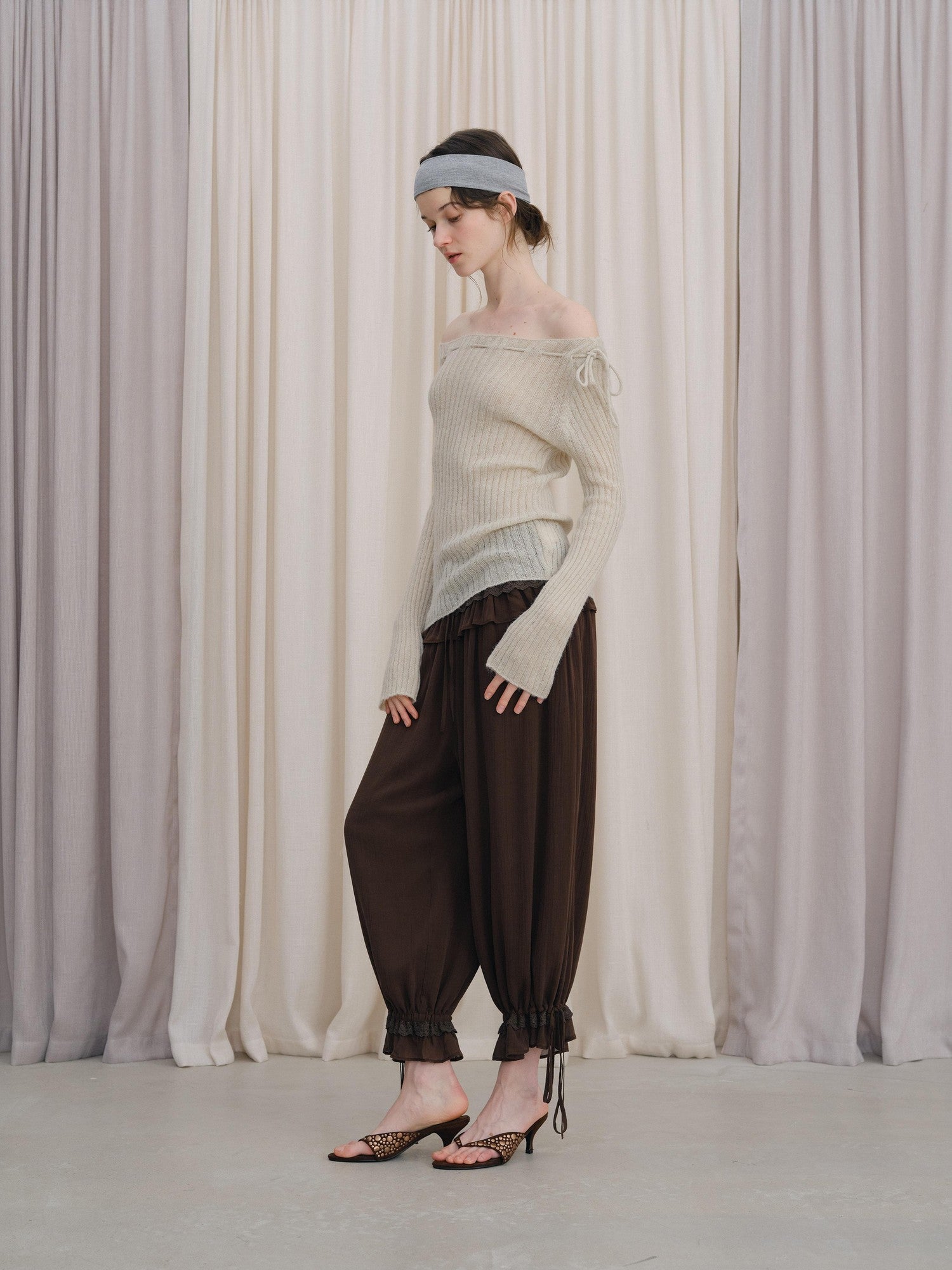 DKZ OFFICIAL Off Shoulder Tie Women&