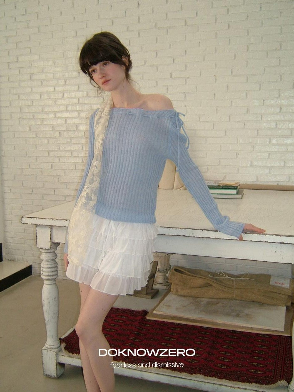 DKZ OFFICIAL Off Shoulder Tie Women&