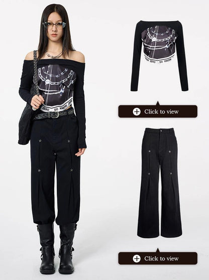 DKZ OFFICIAL One Shoulder Scarf Detail Knit Top
