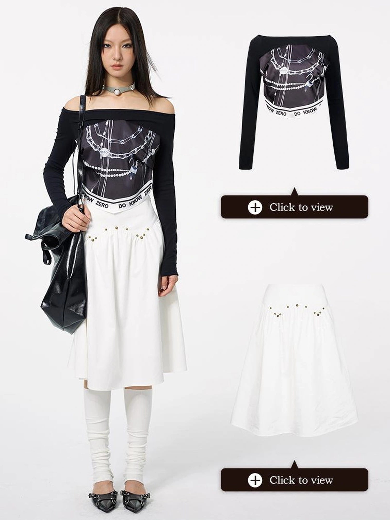 DKZ OFFICIAL One Shoulder Scarf Detail Knit Top