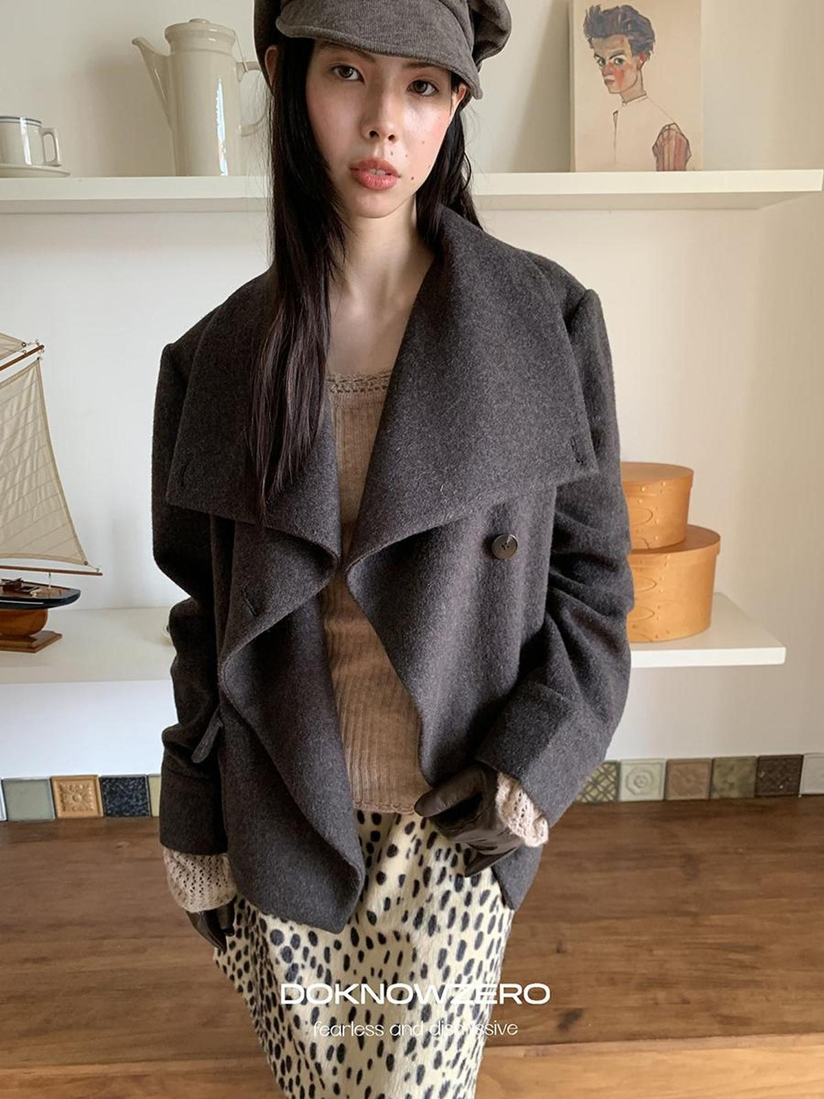 DKZ OFFICIAL Oversized Draped Convertible Knit Women&