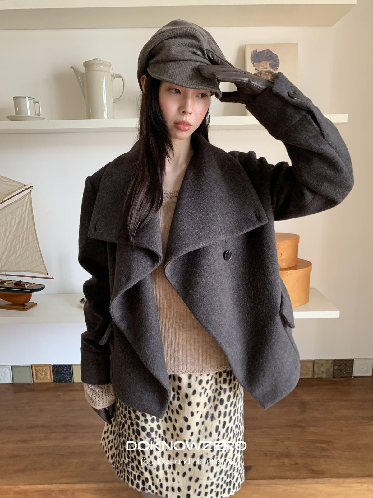 DKZ OFFICIAL Oversized Draped Convertible Knit Women&