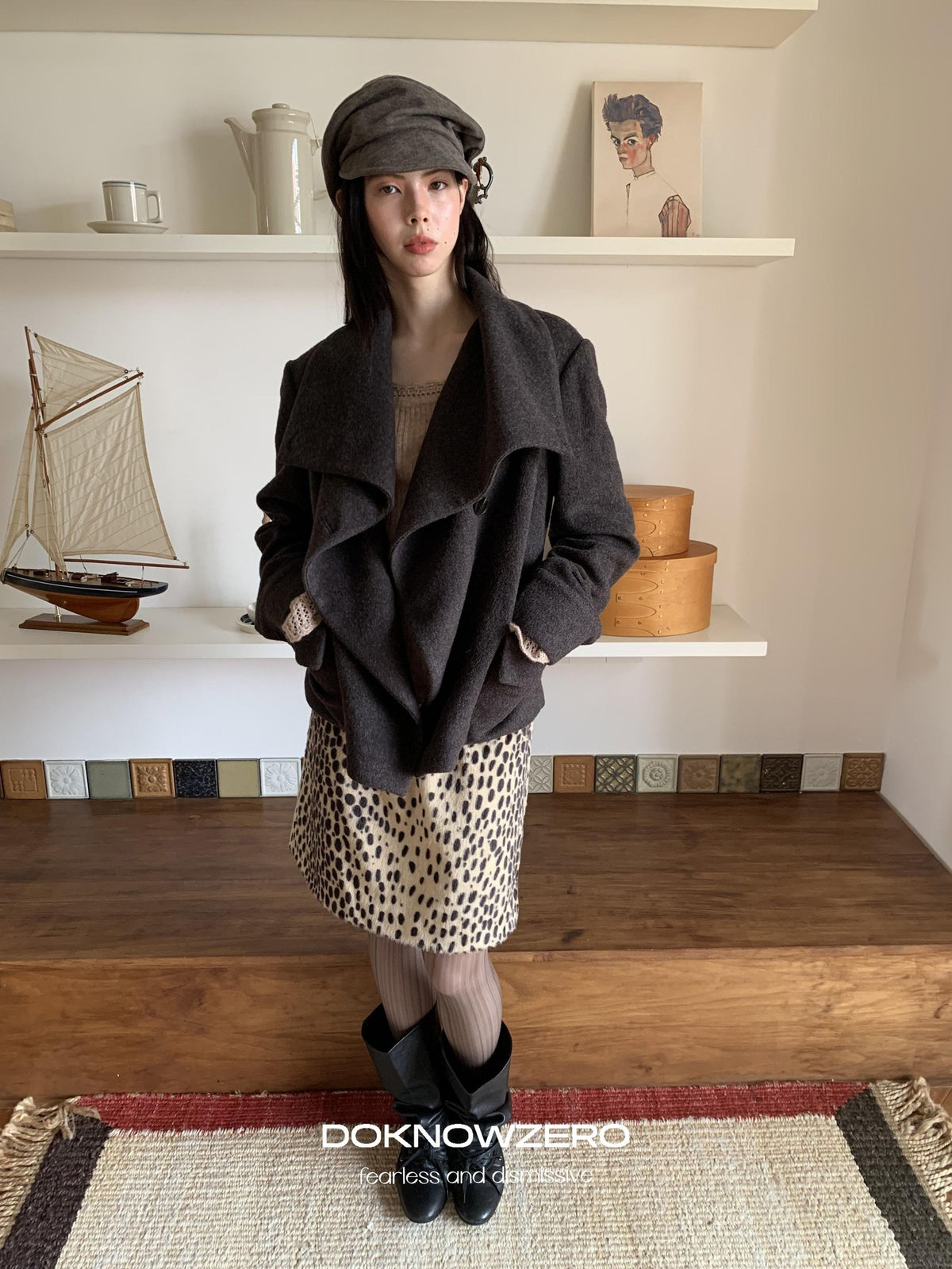 DKZ OFFICIAL Oversized Draped Convertible Knit Women&