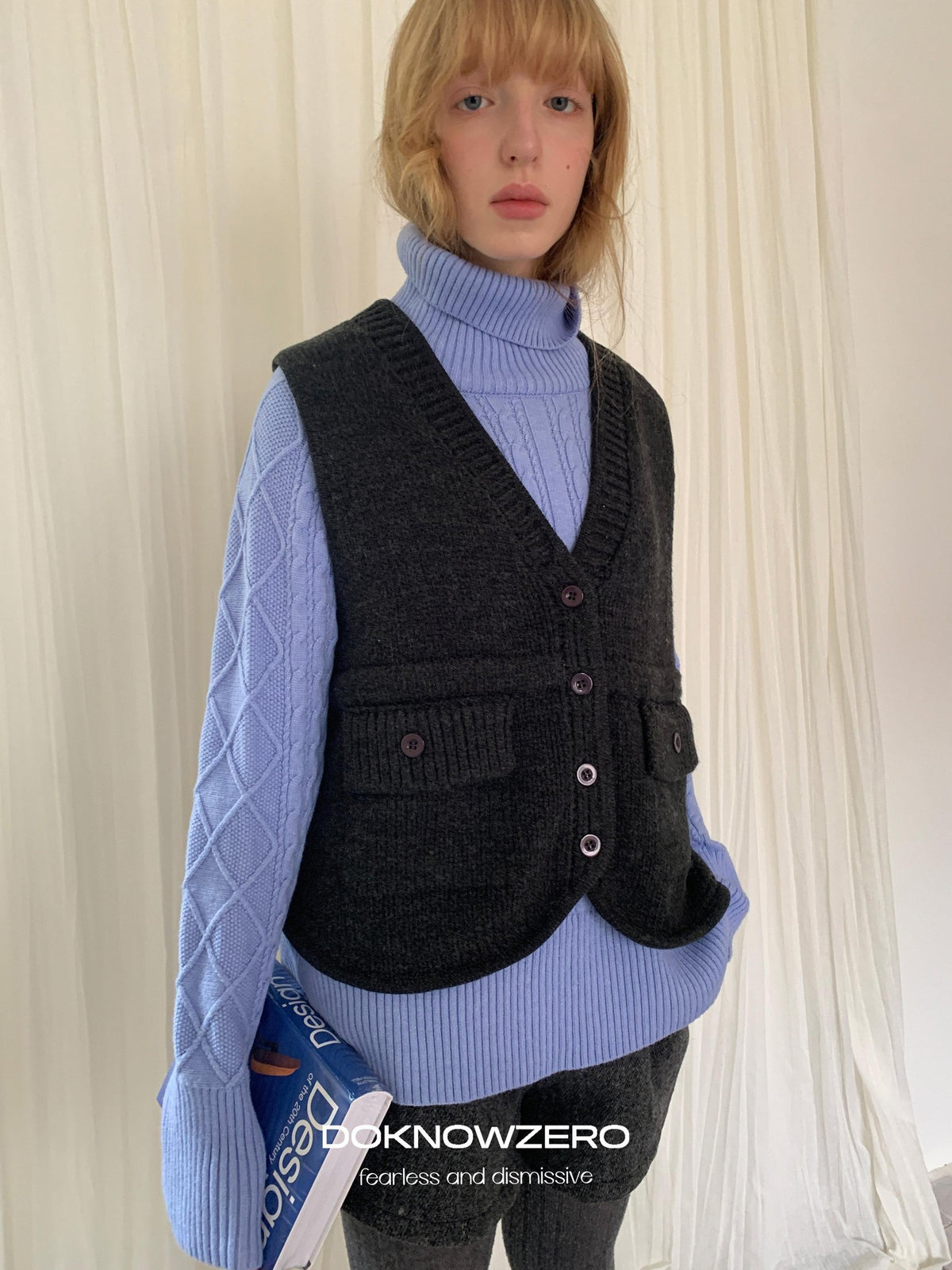 DKZ OFFICIAL Oversized Vintage Cable Knit Women&