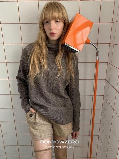 DKZ OFFICIAL Oversized Vintage Cable Knit Women&