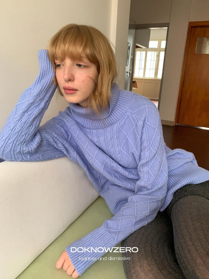 DKZ OFFICIAL Oversized Vintage Cable Knit Women&