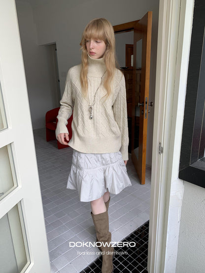 DKZ OFFICIAL Oversized Vintage Cable Knit Women&