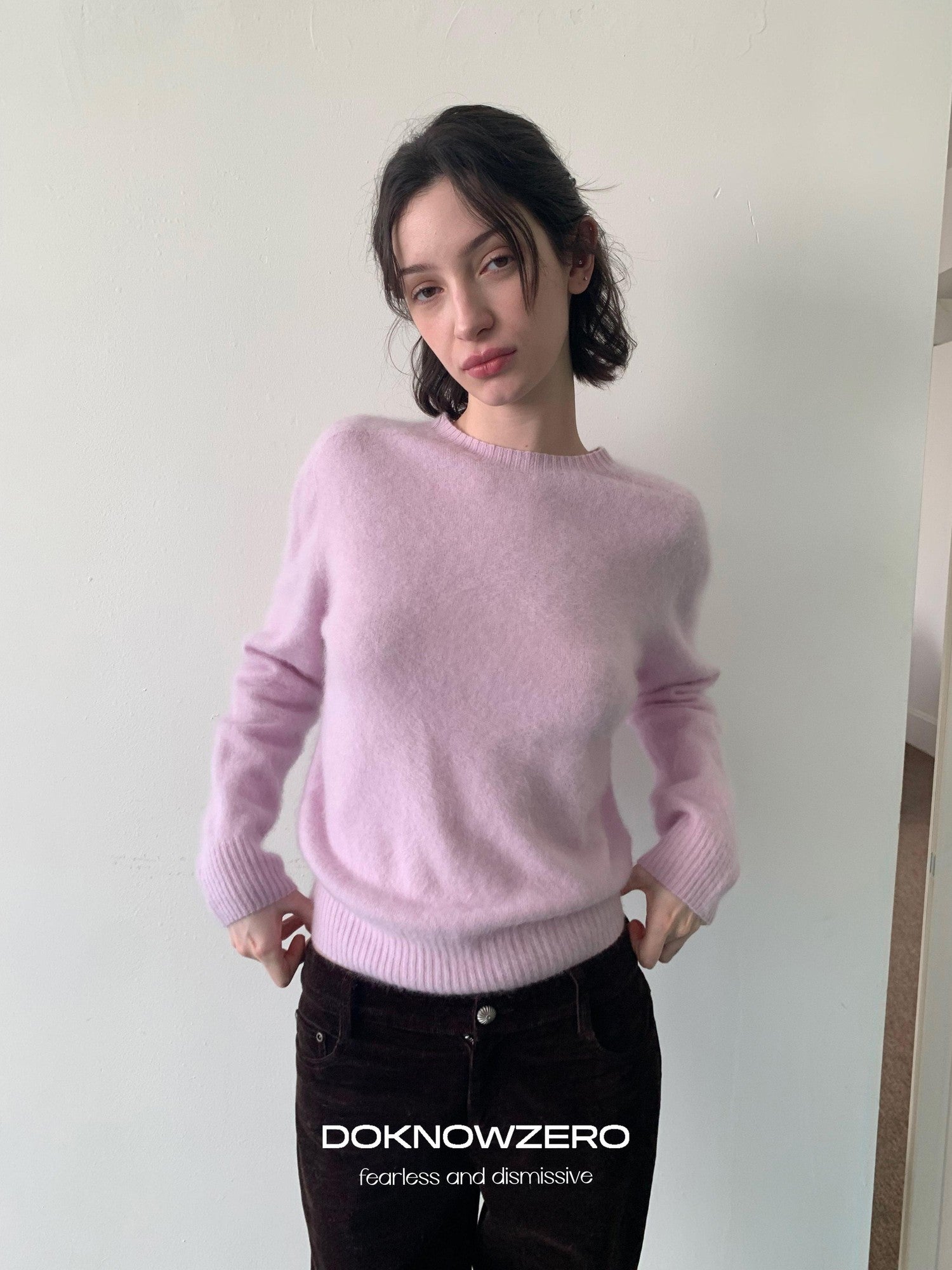 DKZ OFFICIAL Pastel Soft Knit Crew Neck Women&