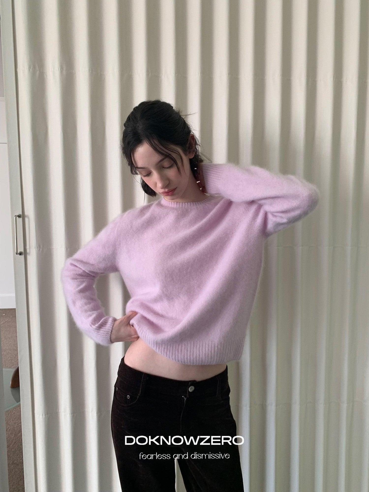 DKZ OFFICIAL Pastel Soft Knit Crew Neck Women&