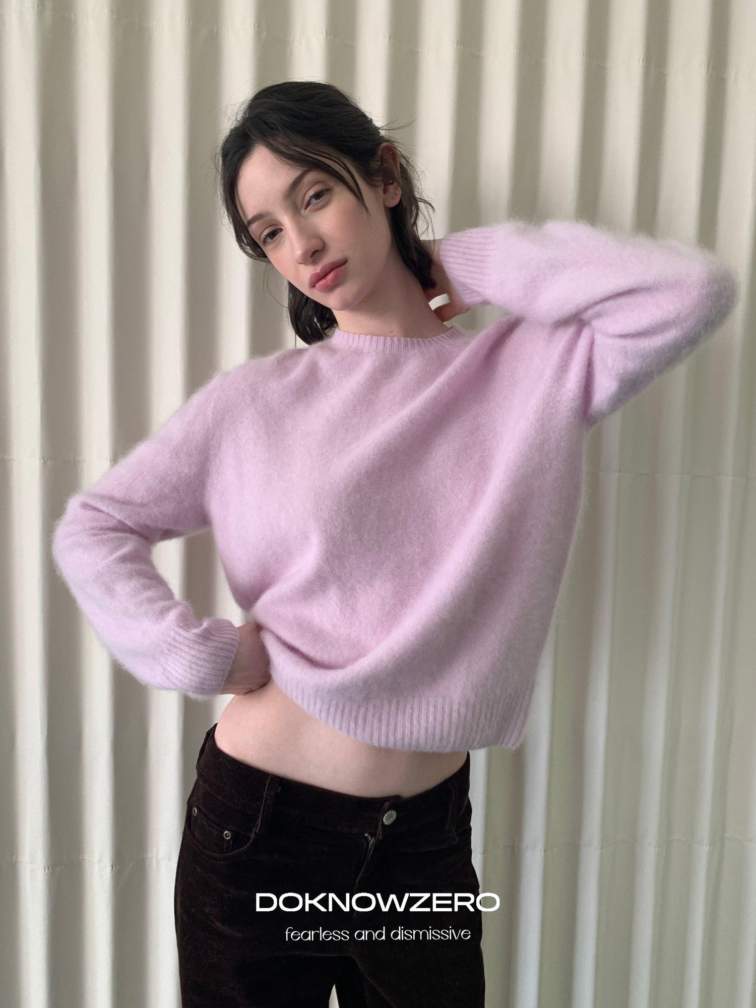 DKZ OFFICIAL Pastel Soft Knit Crew Neck Women&