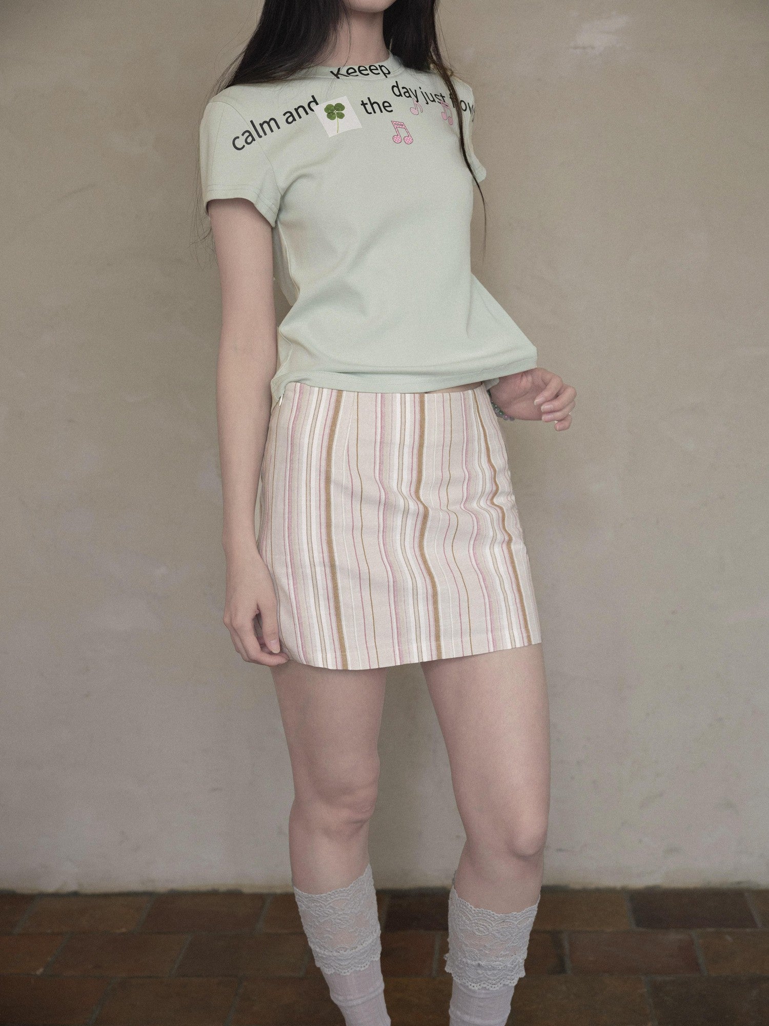 DKZ OFFICIAL Pink Colorblock Stripe Built In Shorts Women&
