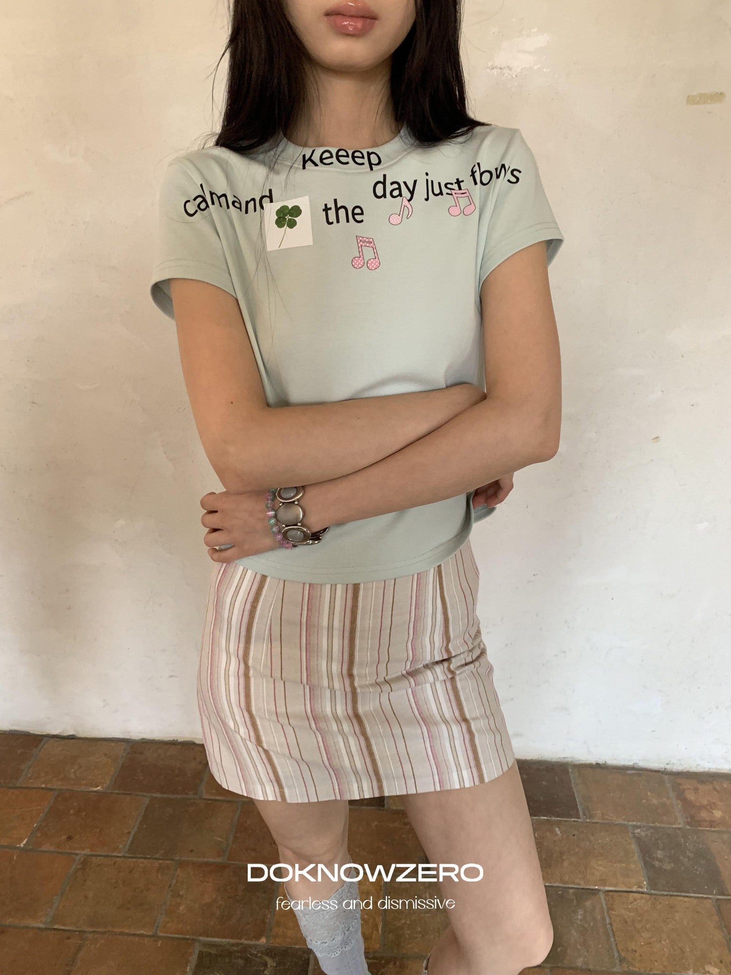 DKZ OFFICIAL Pink Colorblock Stripe Built In Shorts Women&