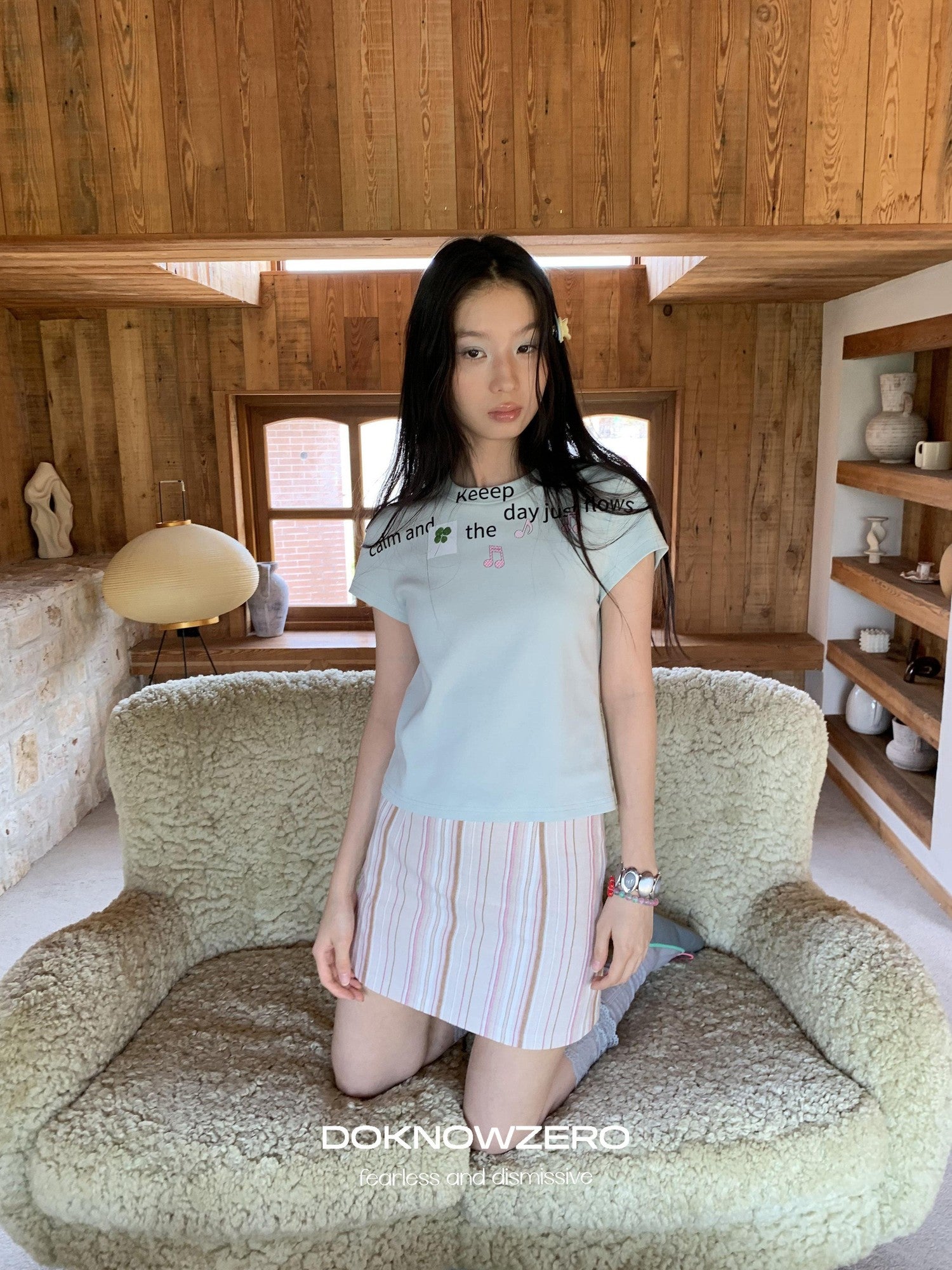 DKZ OFFICIAL Pink Colorblock Stripe Built In Shorts Women&