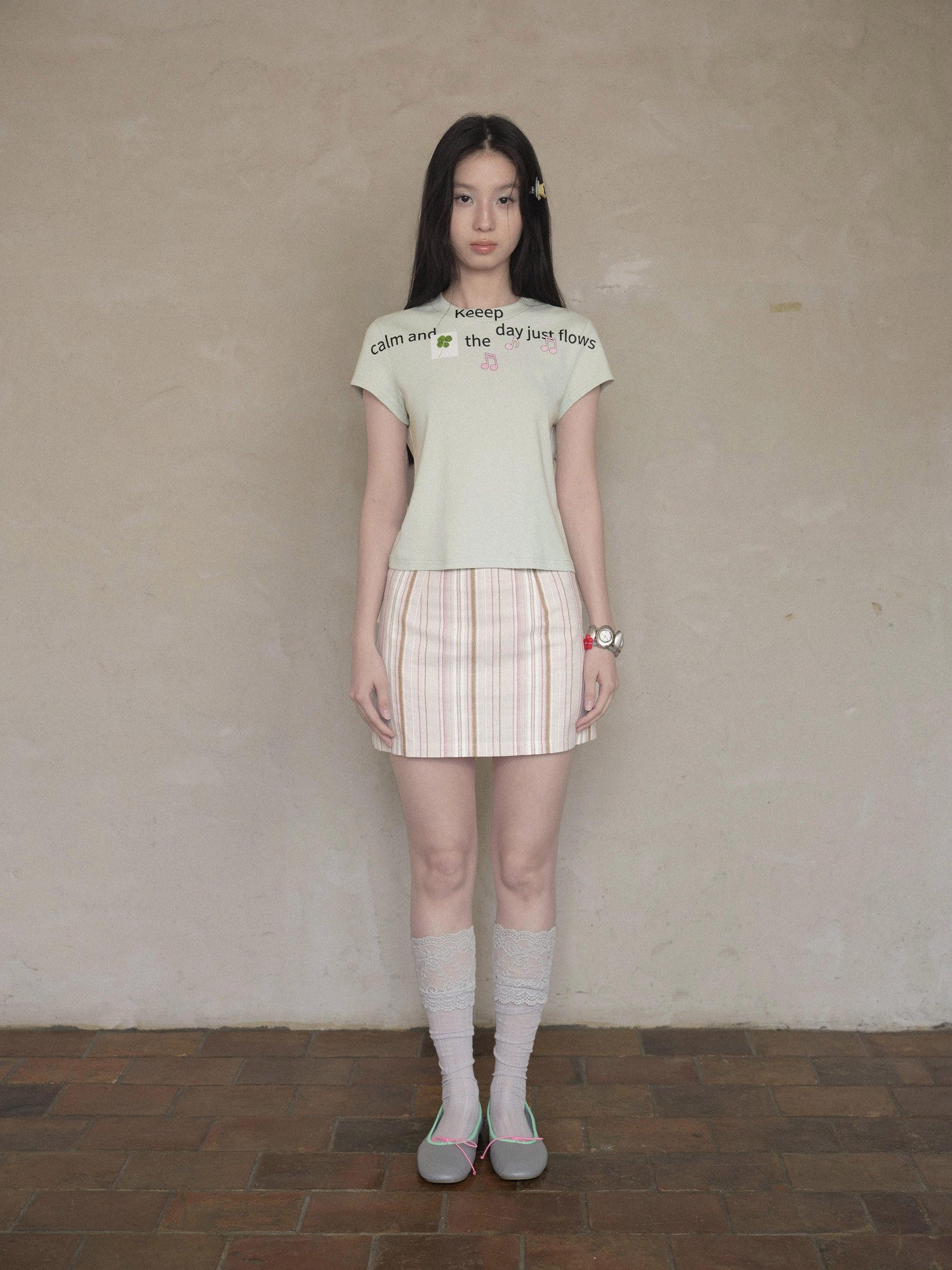 DKZ OFFICIAL Pink Colorblock Stripe Built In Shorts Women&